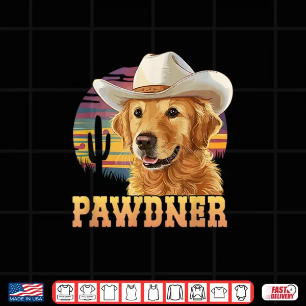 Design Pawdner Cowboy Hat Western Golden Retriever Dog Mom Shirt