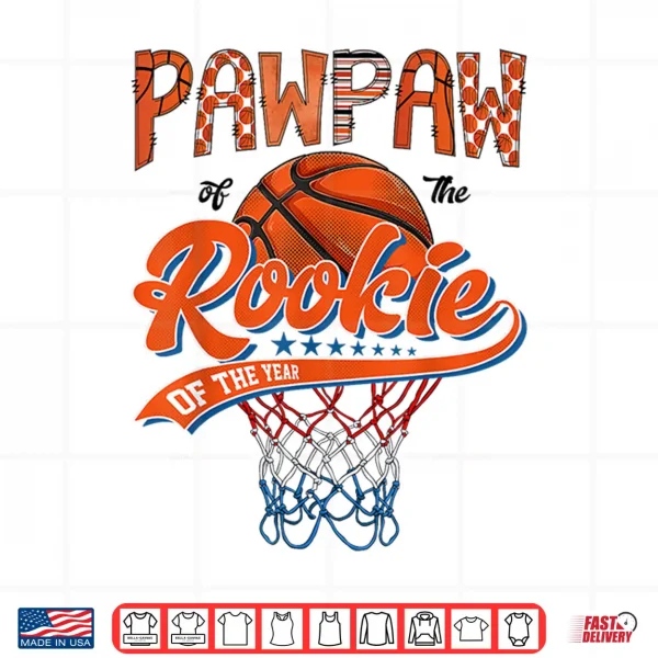 Design Pawpaw of Rookie 1st Basketball Birthday Boy Party Shirt