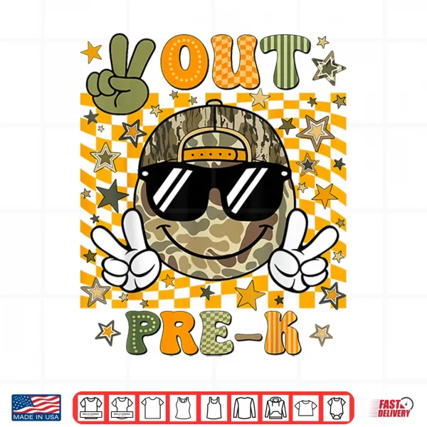 Design Peace Out Pre K Camo Last Day Senior Graduation Shirt