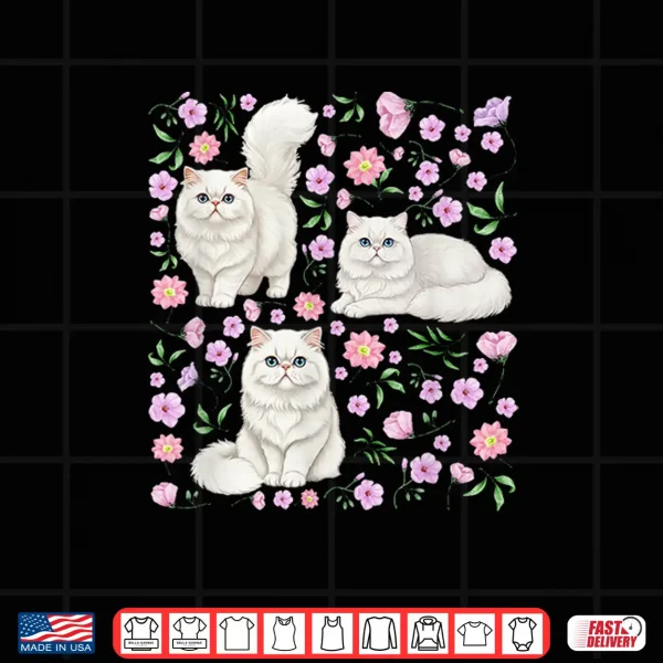 Design Persian Cat Owner Flowers Persian Cat Lover Shirt