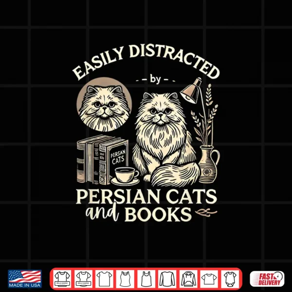Design Persian Cat Persian Cats Persian Cats and Books Shirt
