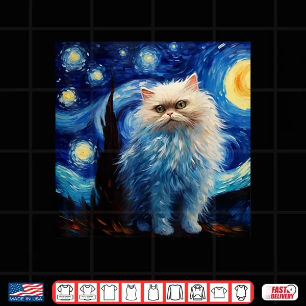 Design Persian Cat Starry Night Persian Cat Starry Night Shirt