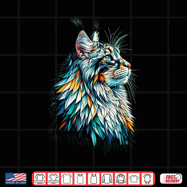 Design Polygon Art Maine Coon Cat Maine Coons Shirt