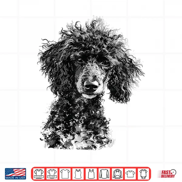 Design Poodle Abstract Motif Drawing Art Animal Poodle Shirt