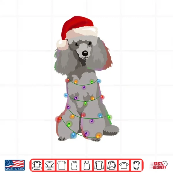 Design Poodle Christmas Lights Xmas Dog Lover Shirt