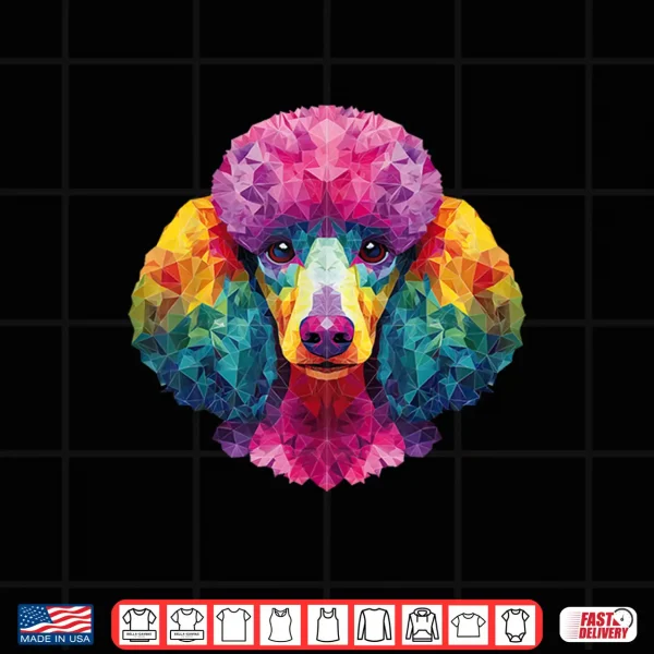 Design Poodle Dog Colorful Art Graphic Shirt