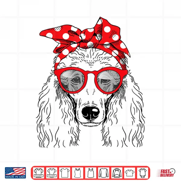 Design Poodle Dog Mom Bandana Sunglasses Mothers Day Shirt