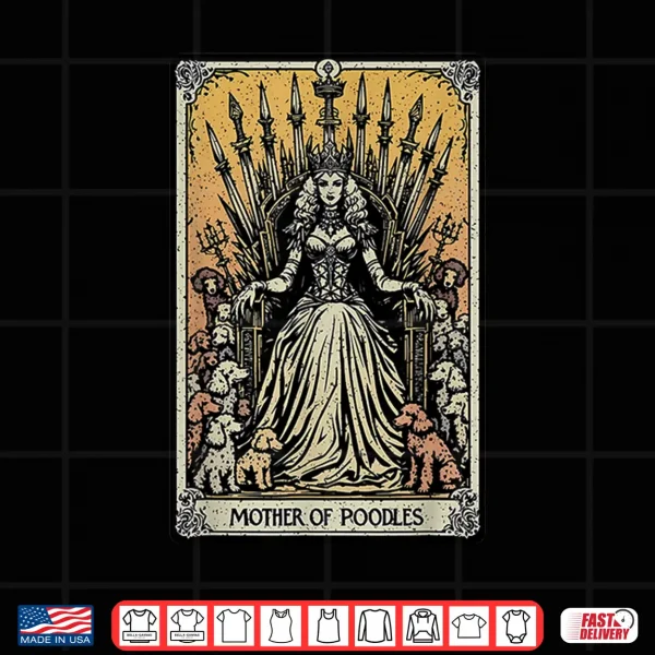 Design Poodle Dog Mom Tarot Card Skeleton Mama Witchy Mothers Day Men Women Shirt