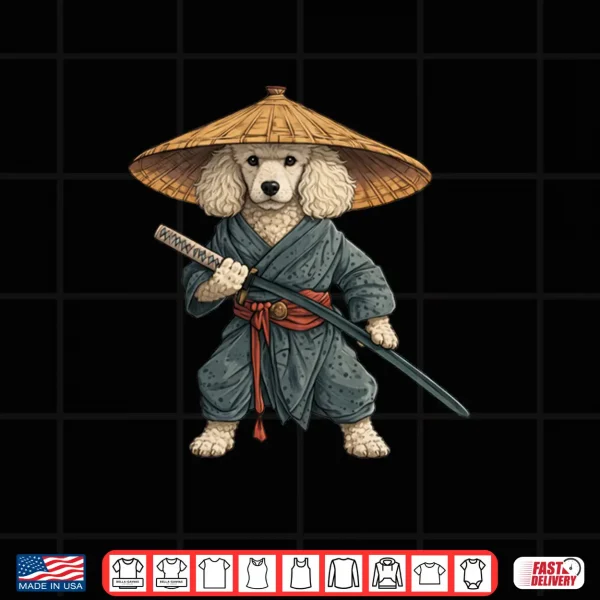 Design Poodle Dog Samurai Art Shirt