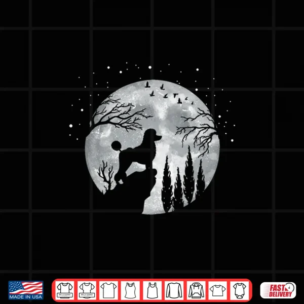 Design Poodle Pet Dog Fan Full Moon At Night Poodles Poodle Shirt