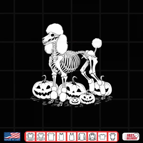 Design Poodle Skeleton Birthday Halloween Dog Mens Womens Kids Shirt