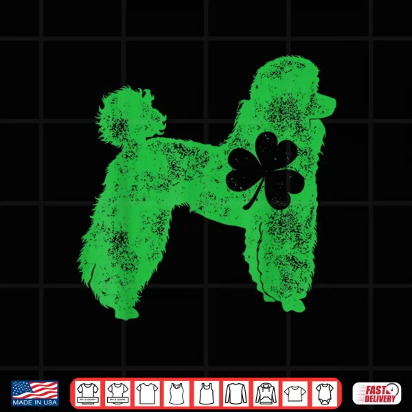 Design Poodle St Patricks Day Boys Kids Girls Shamrock Dog Lover Shirt