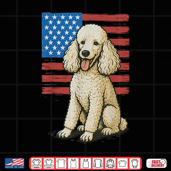 Design Poodle USA Flag 4th Of July Shirt