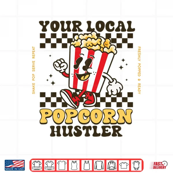 Design Popcorn Costume for Kids Women Men Pop Corn Stand Seller Performance Shirt