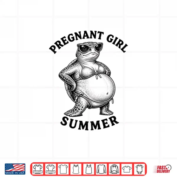 Pregnant Girl Summer Turtle Funny Pregnancy Shirt 4 Design Pregnant Girl Summer Turtle Funny Pregnancy Shirt