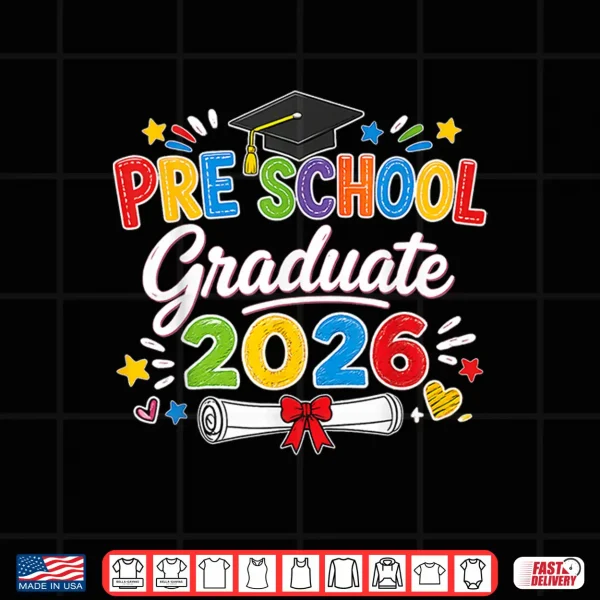 Design Preschool Graduate 2026 Pre K Grad Funny School Graduation Shirt