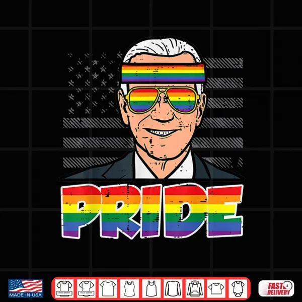 Design Pride Joe Biden Rainbow Flag Funny LGBT Month Gay Ally Shirt