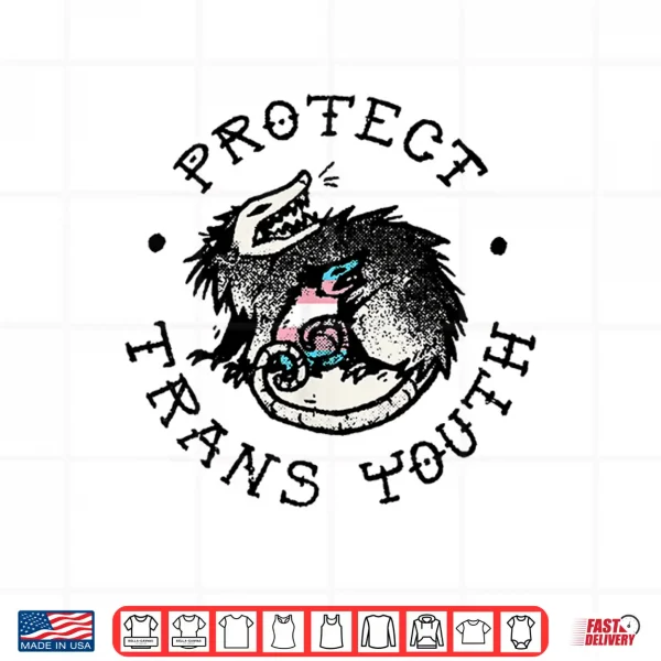 Design Protect Trans Youth Opossum Support Transgender LGBT Pride Shirt