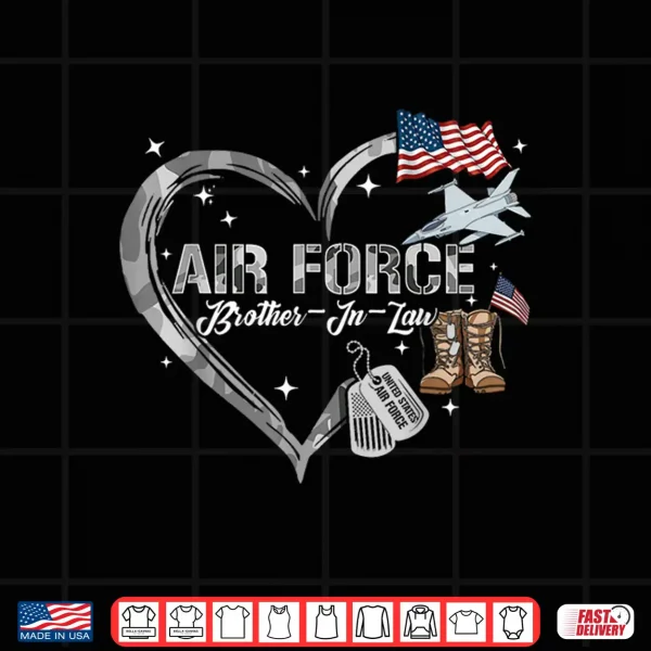 Design Proud Air Force Brother in Law US Camo Heart Family Matching Shirt