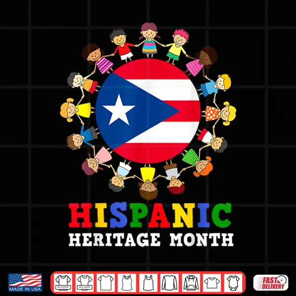 Design Puerto Rican Flag Hispanic Heritage Puerto Rico Boy Girl Kid Shirt
