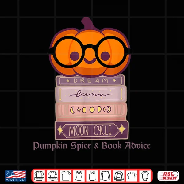 Design Pumpkin Spice and Book Advice Cute Fall Reading Pumpkin Shirt