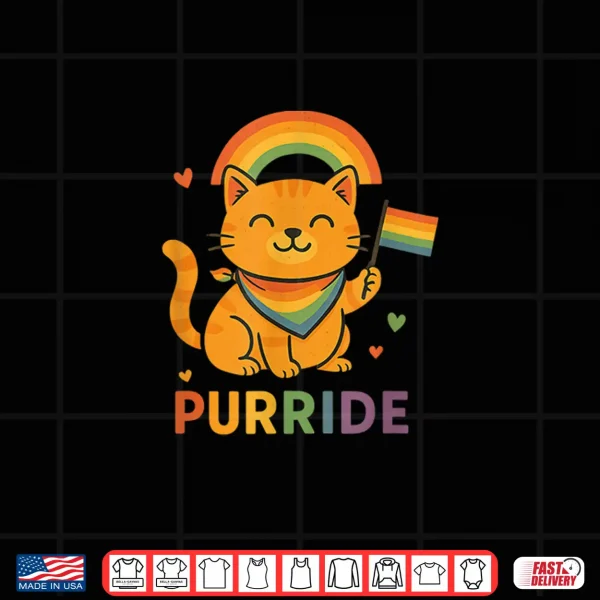 Design Purride Cat Pride Month LGBTQ Funny Pride Ally Shirt