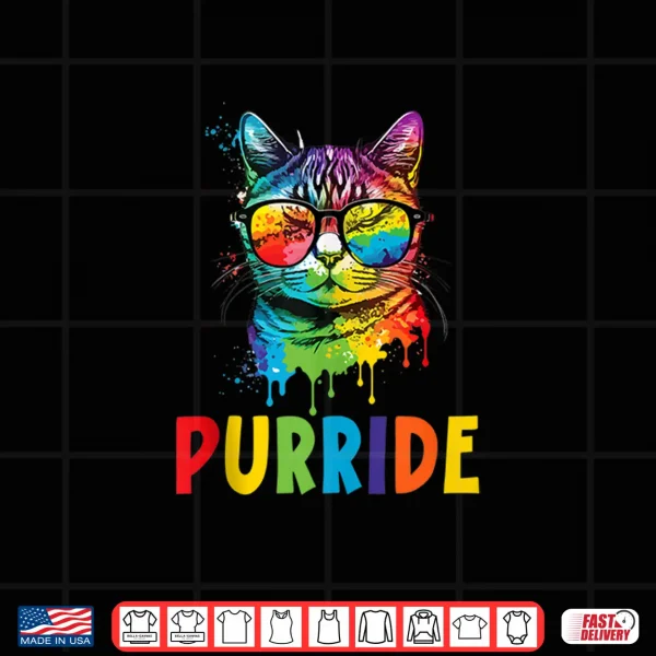 Design Purride Gay Rights Rainbow Pride Month LGBTQ Cat Whisperer Shirt