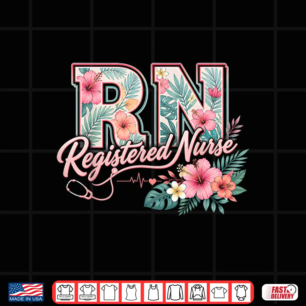 Rn Tropical Flowers Registered Nurse Aloha Summer Vacation Shirt Rn Tropical Flowers Registered Nurse Aloha Summer Vacation Shirt