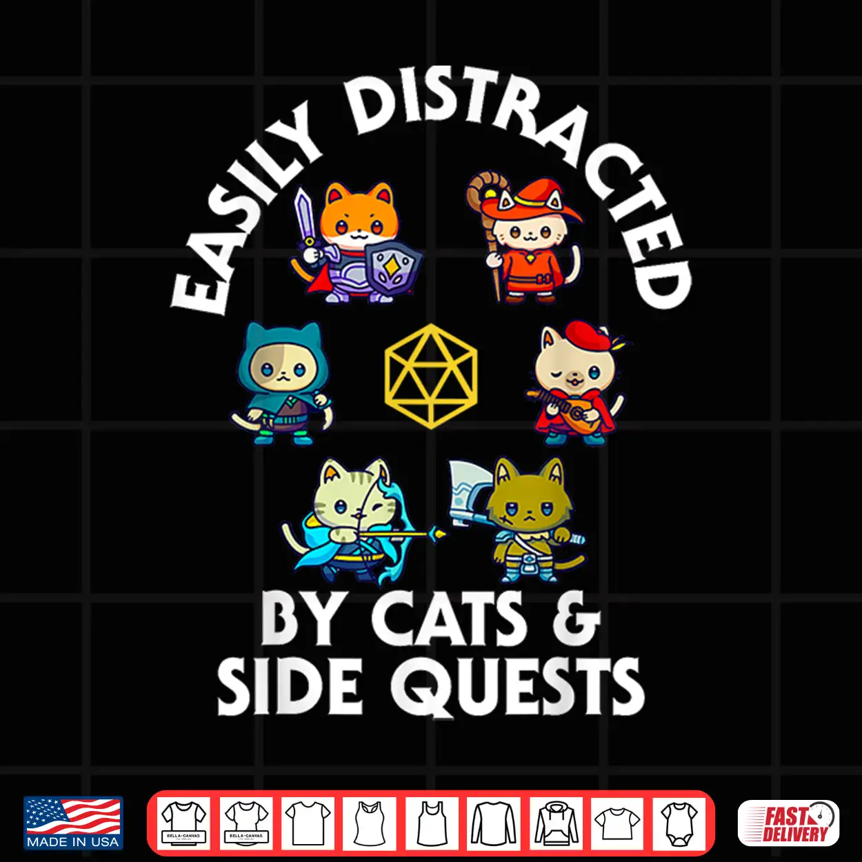 Rpg Gamer Cats D20 Dice Nerdy Geek Cat Men Women Kids Shirt Rpg Gamer Cats D20 Dice Nerdy Geek Cat Men Women Kids Shirt