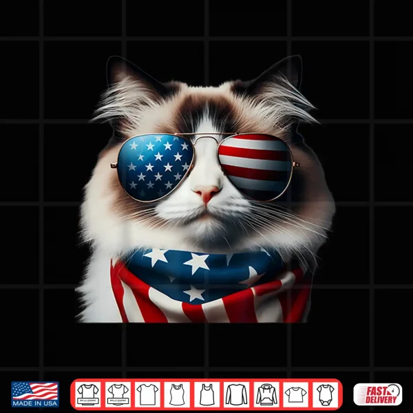 Design Ragdoll Cat 4th Of July Independence Day Owner American USA Shirt