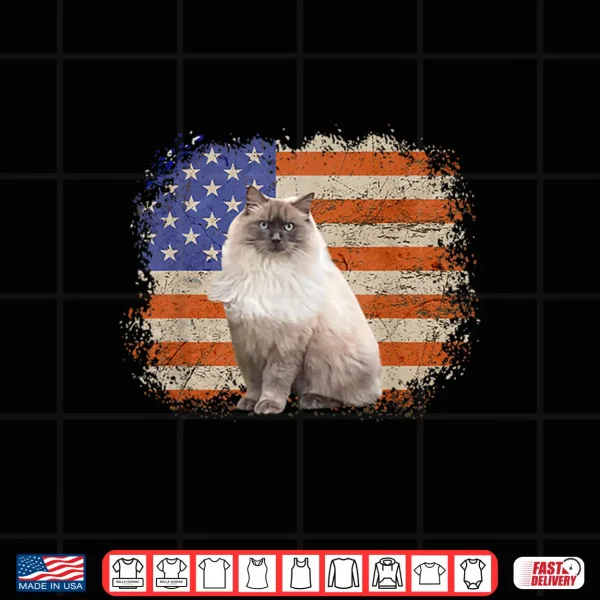 Design Ragdoll Cat 4th of July Patriotic Independence Celebrations Shirt