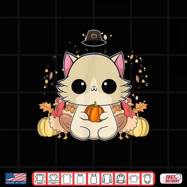 Design Ragdoll Cat Anime Kitten Thanksgiving Turkey Shirt