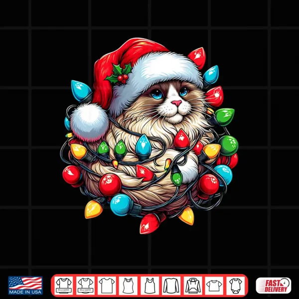 Design Ragdoll Cat Christmas Hat Xmas Shirt