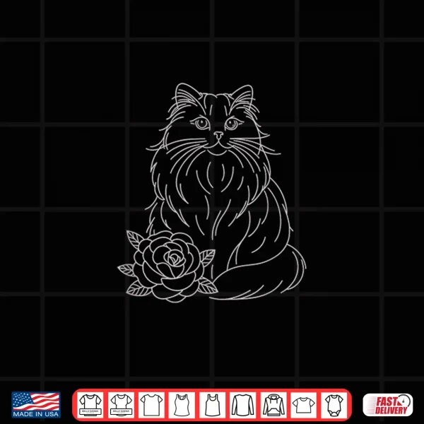 Design Ragdoll Cat Drawing Line Art Design Shirt