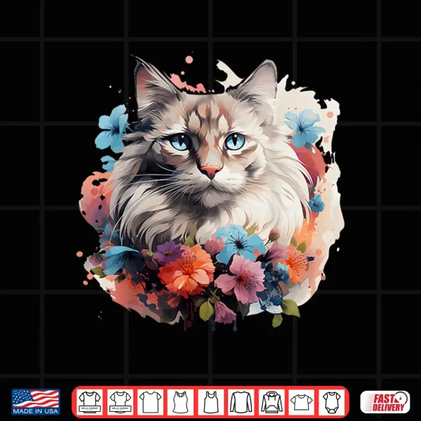 Design Ragdoll Cat Flower Shirt
