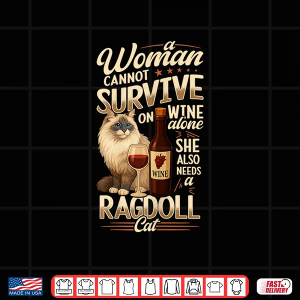 Design Ragdoll Cat Lover Ragdoll Wine Cat Owner Shirt