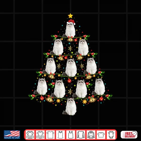 Design Ragdoll Cat Lover Xmas Matching Santa Ragdoll Christmas Tree Shirt