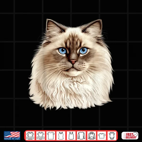 Design Ragdoll Cat Portrait Ragdoll Cat Head Ragdoll Cat Face Shirt