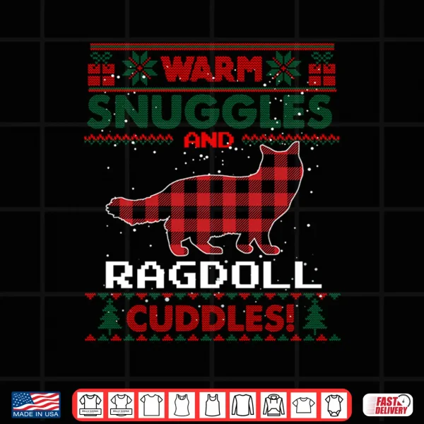 Design Ragdoll Cat Red Buffalo Plaid Gift Ugly Christmas Sweater Shirt