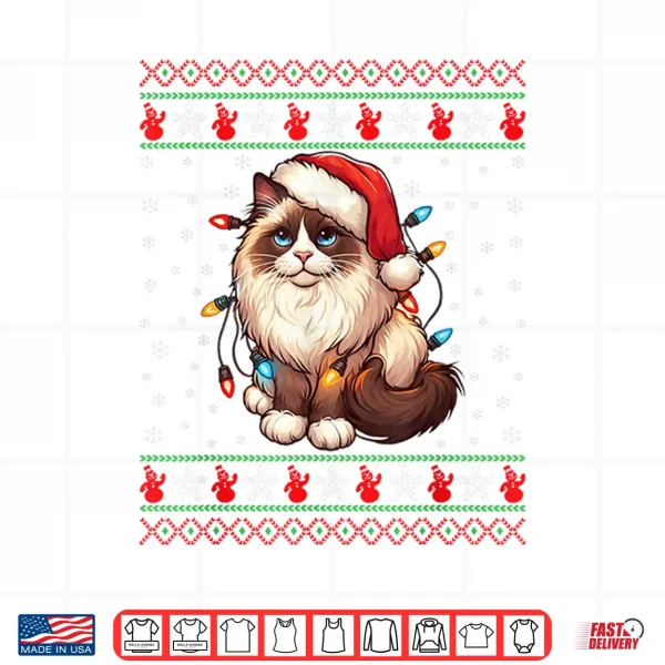 Ragdoll Cat Ugly Christmas Ragdoll Cat Xmas Lighting Shirt 4 Design Ragdoll Cat Ugly Christmas Ragdoll Cat Xmas Lighting Shirt
