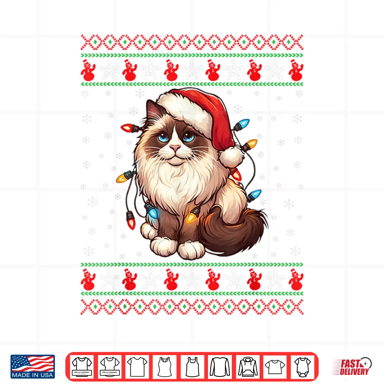 Ragdoll Cat Ugly Christmas Ragdoll Cat Xmas Lighting Shirt Ragdoll Cat Ugly Christmas Ragdoll Cat Xmas Lighting Shirt