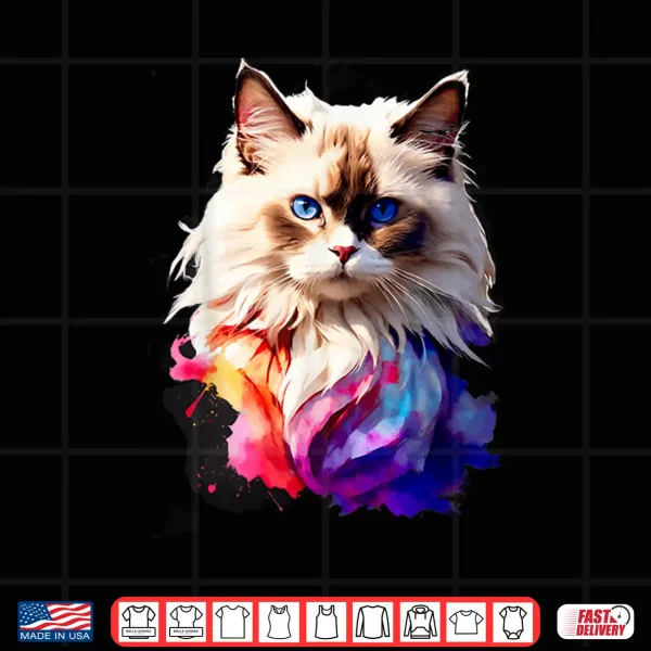 Ragdoll Cat Watercolor Family Tee All Ages Cat Lovers Shirt 4 Design Ragdoll Cat Watercolor Family Tee All Ages Cat Lovers Shirt