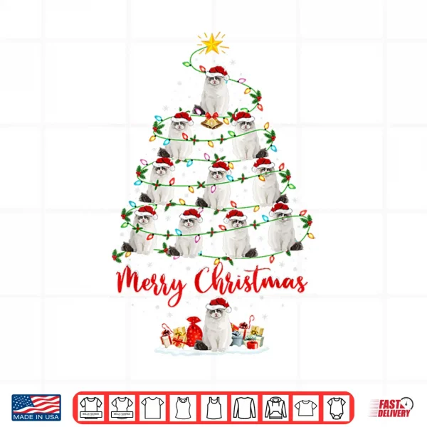 Design Ragdoll Cat Xmas Lighting Santa Ragdoll Cat Christmas Tree Shirt