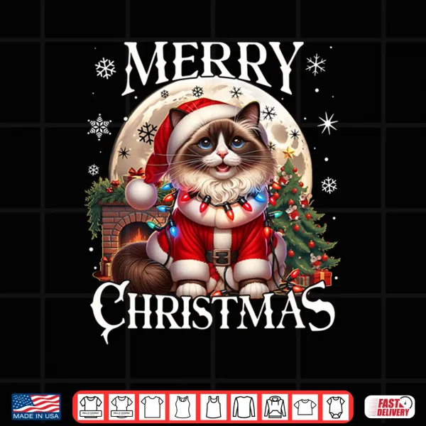 Design Ragdoll Cat Xmas Outfit Santa Ragdoll Cat Shirt