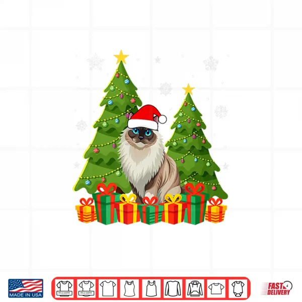 Ragdoll Cat Xmas Tree Lights Santa Hat Ugly Christmas Shirt 4 Design Ragdoll Cat Xmas Tree Lights Santa Hat Ugly Christmas Shirt