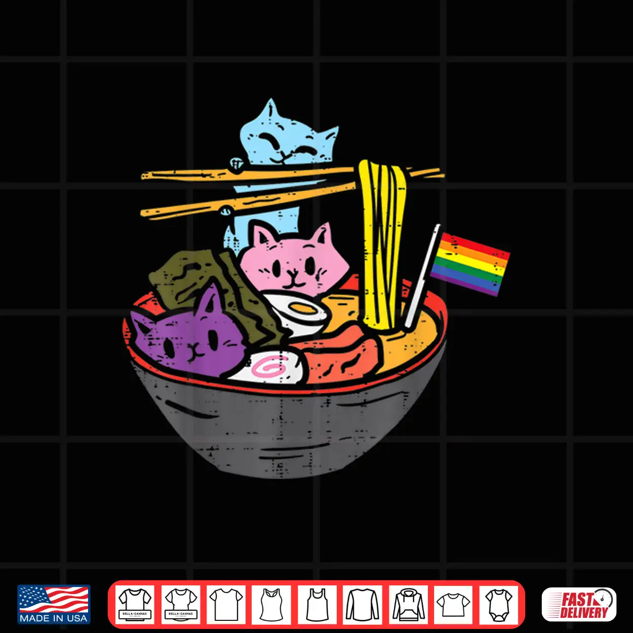Rainbow Flag Cats Ramen Anime Gay Pride Month Lgbtq Ally Shirt Rainbow Flag Cats Ramen Anime Gay Pride Month Lgbtq Ally Shirt