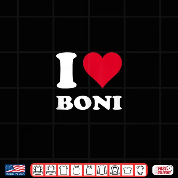 Design Red Heart I Love Boni Shirt
