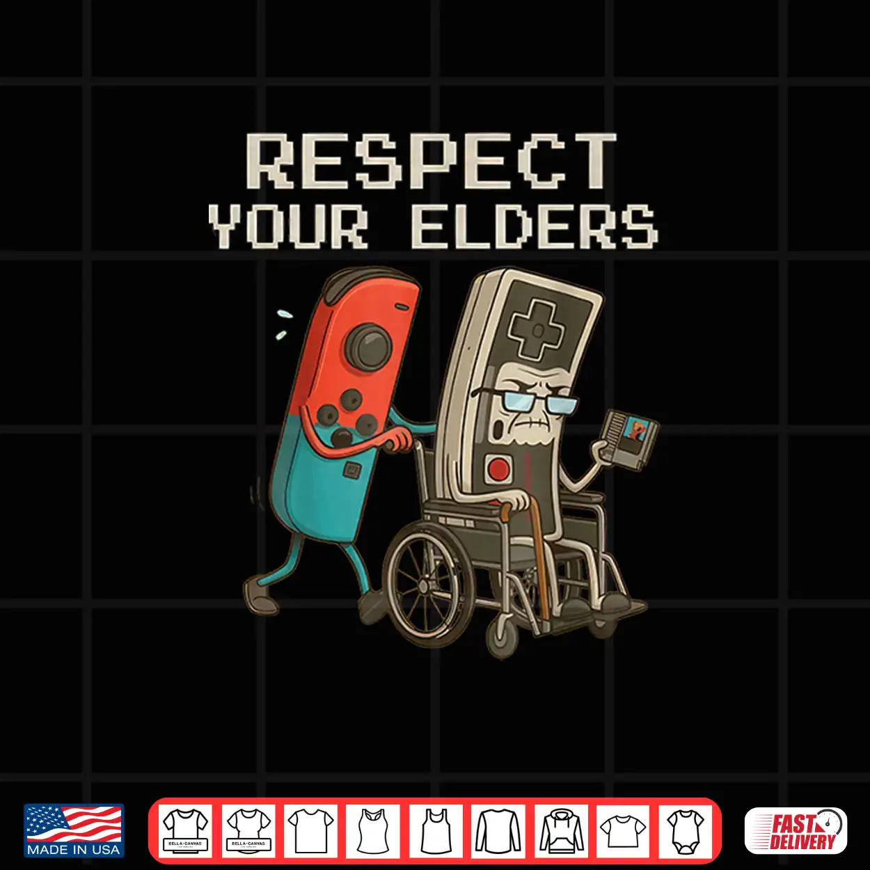 Respect Your Elders Gaming Control Retro Funny Gamer Shirt Respect Your Elders Gaming Control Retro Funny Gamer Shirt