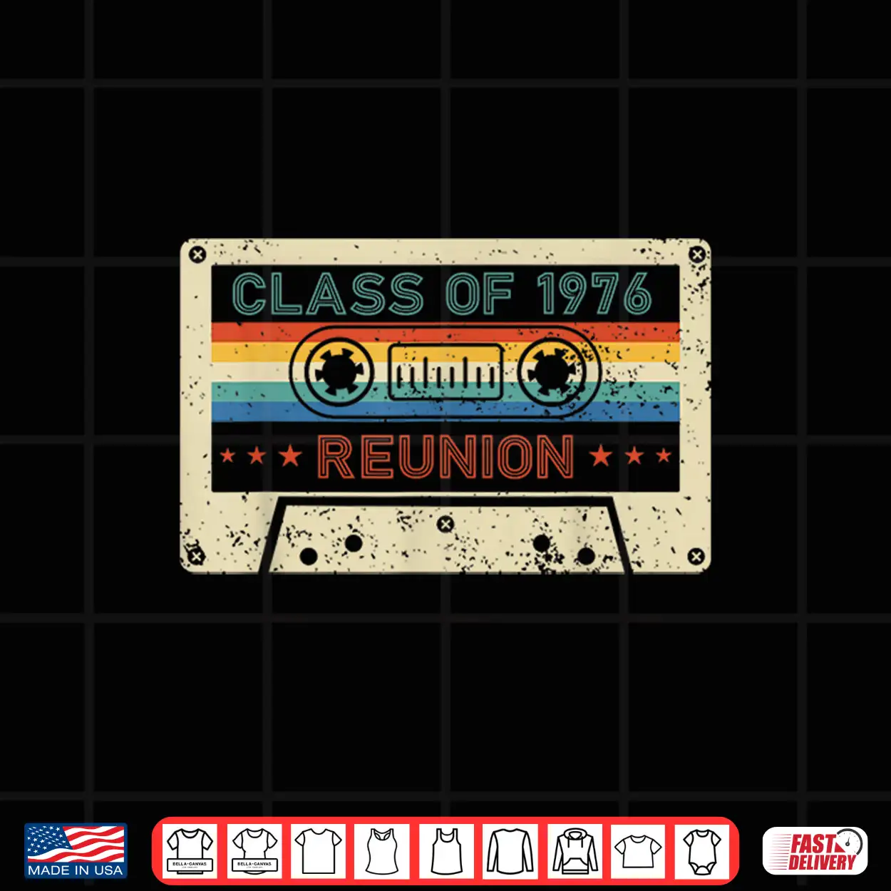 Retro 80S Cassette Tape Class Of 1976 Reunion Classmate Tee Shirt Retro 80S Cassette Tape Class Of 1976 Reunion Classmate Tee Shirt