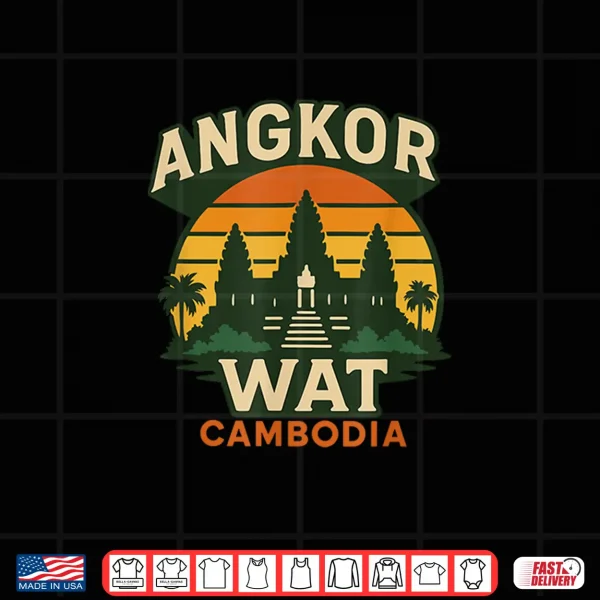 Design Retro Cambodia Design Angkor Wat Temple South East Asia Shirt